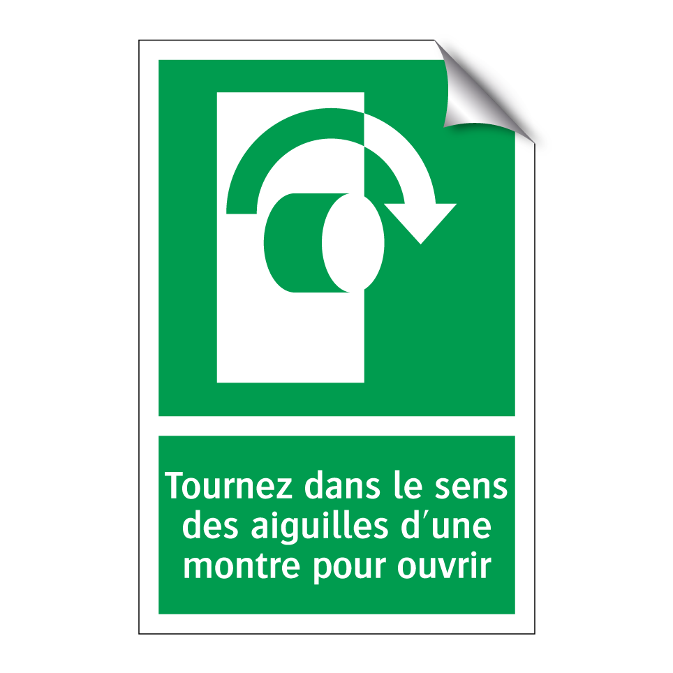 Tournez dans le sens des aiguilles d'une montre pour ouvrir
