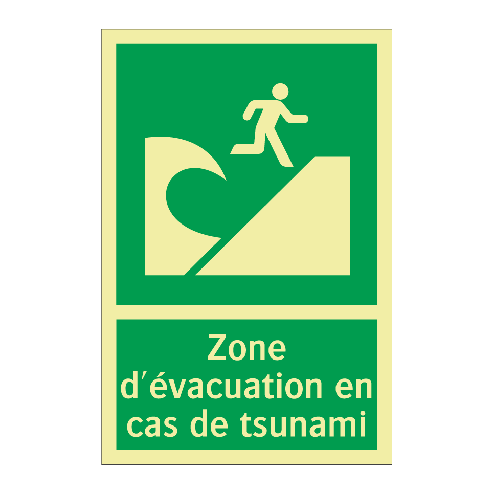 Zone d'évacuation en cas de tsunami