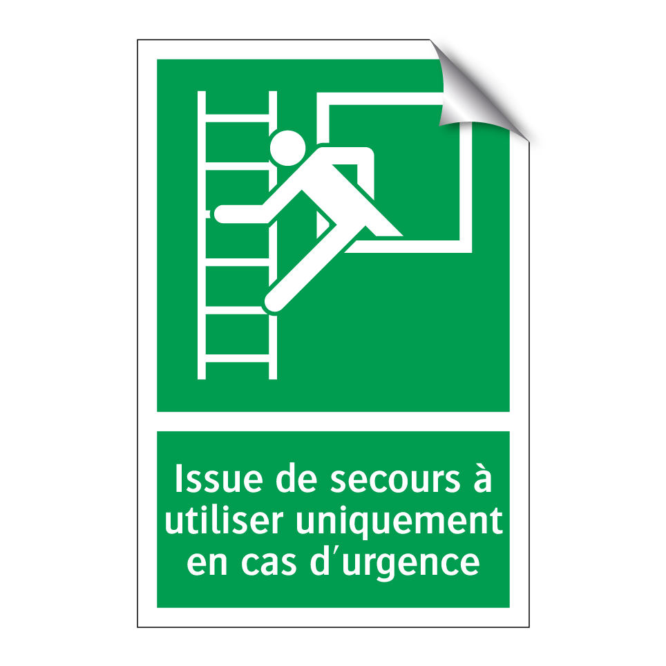 Issue de secours à utiliser uniquement en cas d'urgence