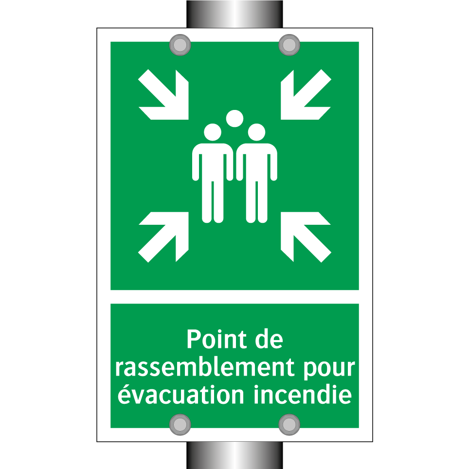 Point de rassemblement pour évacuation incendie
