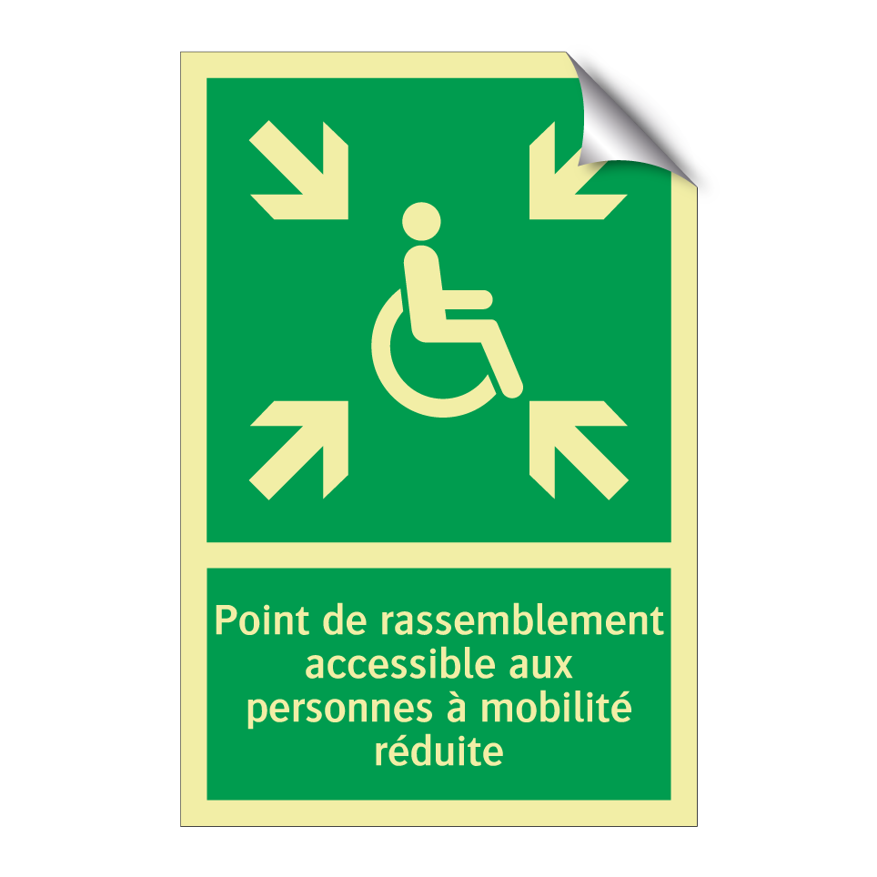 Point de rassemblement accessible aux personnes à mobilité réduite