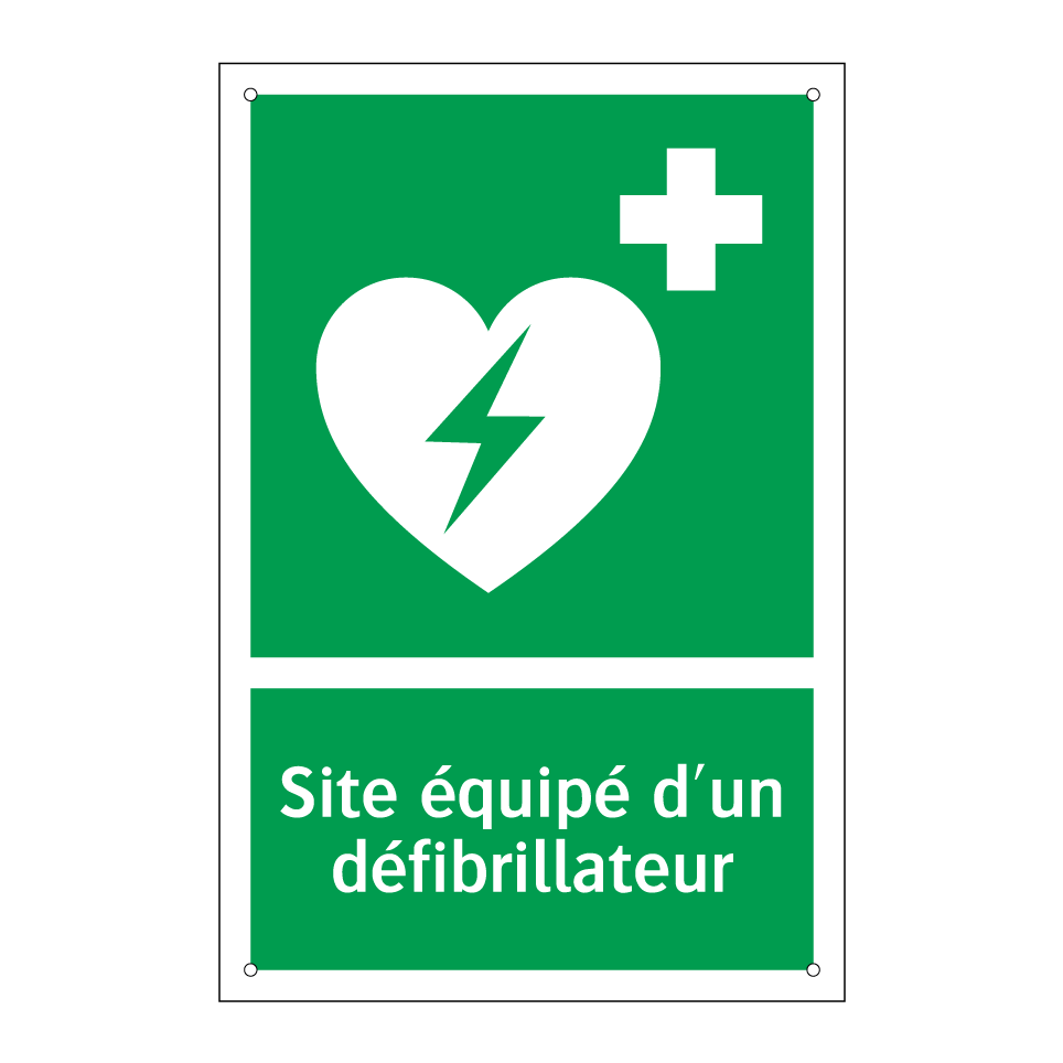 Site équipé d'un défibrillateur