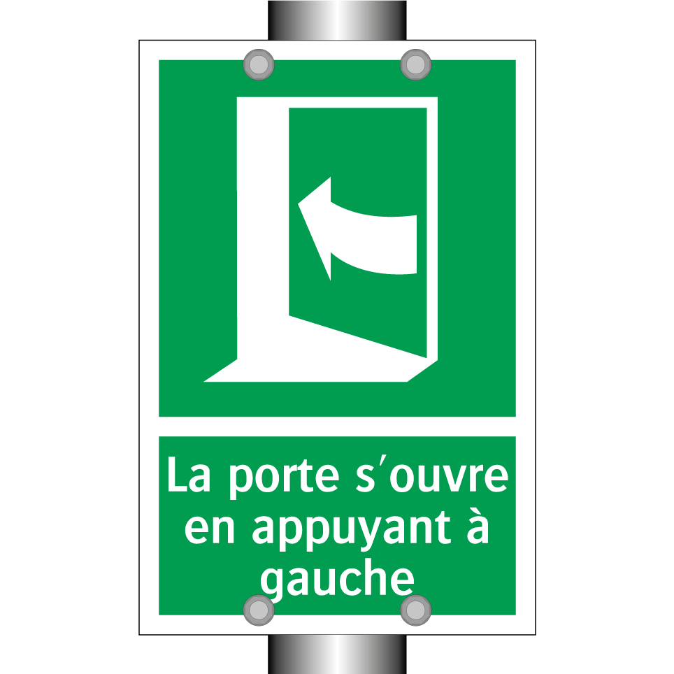 La porte s'ouvre en appuyant à gauche