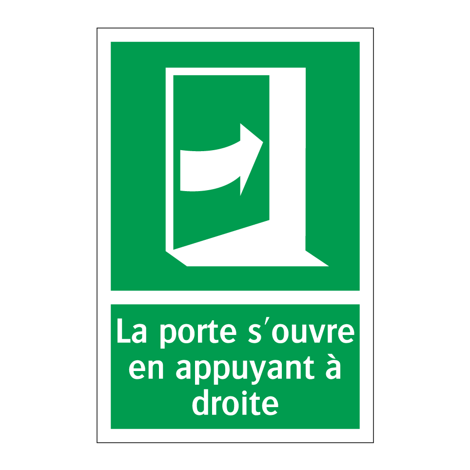 La porte s'ouvre en appuyant à droite