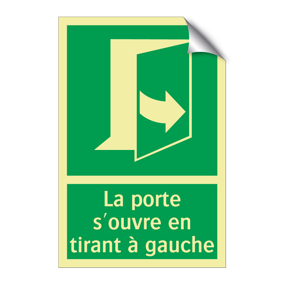 La porte s'ouvre en tirant à gauche