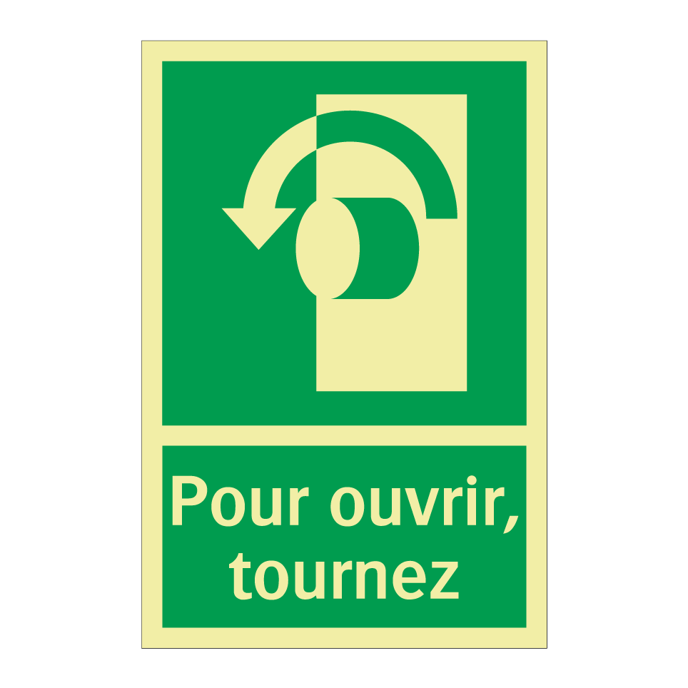 Pour ouvrir, tournez