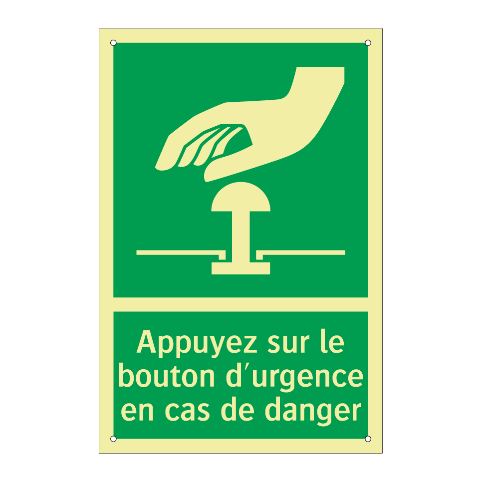 Appuyez sur le bouton d'urgence en cas de danger