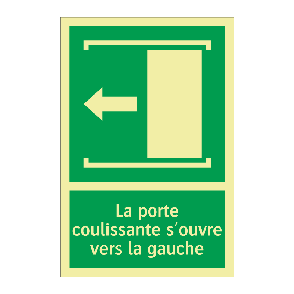 La porte coulissante s'ouvre vers la gauche