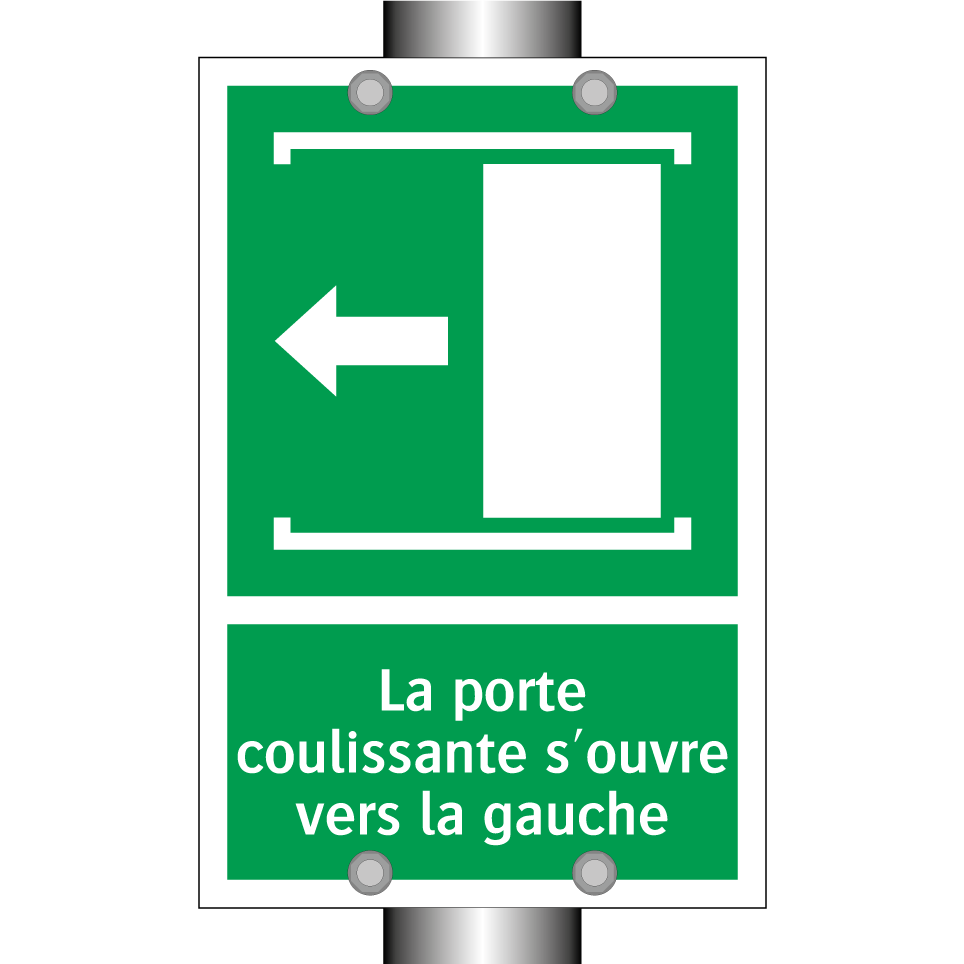 La porte coulissante s'ouvre vers la gauche