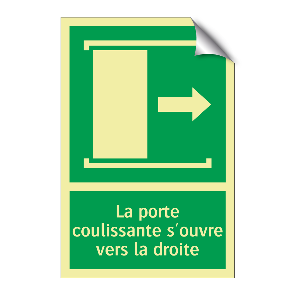La porte coulissante s'ouvre vers la droite