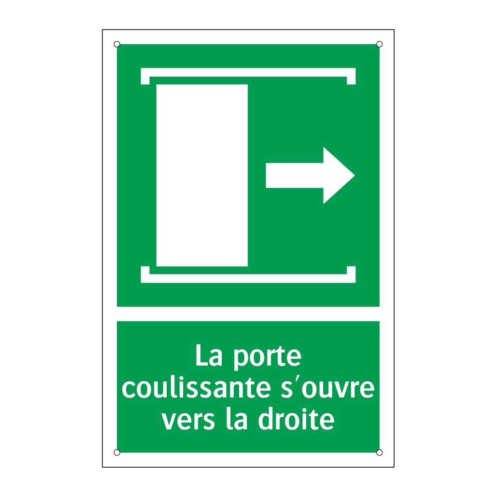 La porte coulissante s'ouvre vers la droite