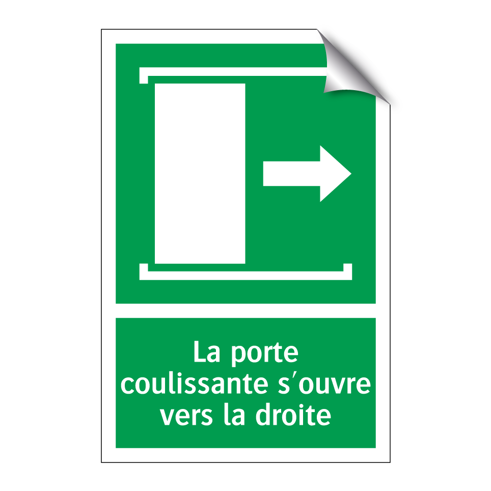 La porte coulissante s'ouvre vers la droite