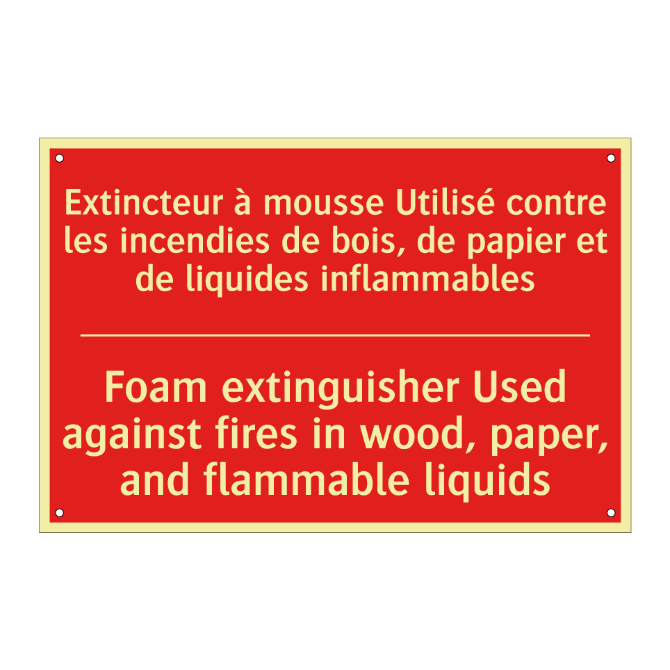 Extincteur à mousse Utilisé contre /.../ - Foam extinguisher Used against /.../