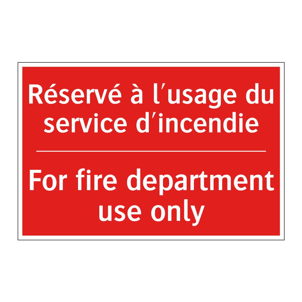 Réservé à l'usage du service d'incendie /.../ - For fire department use only