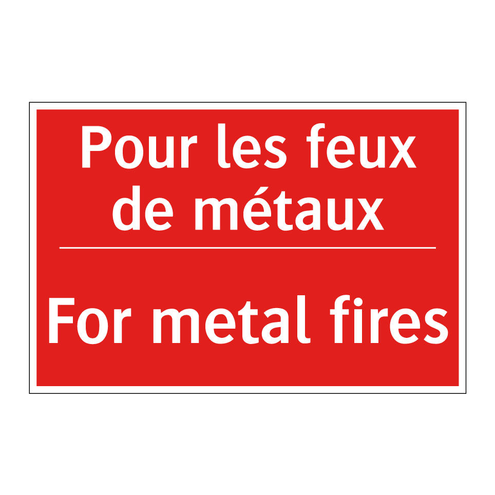 Pour les feux de métaux - For metal fires