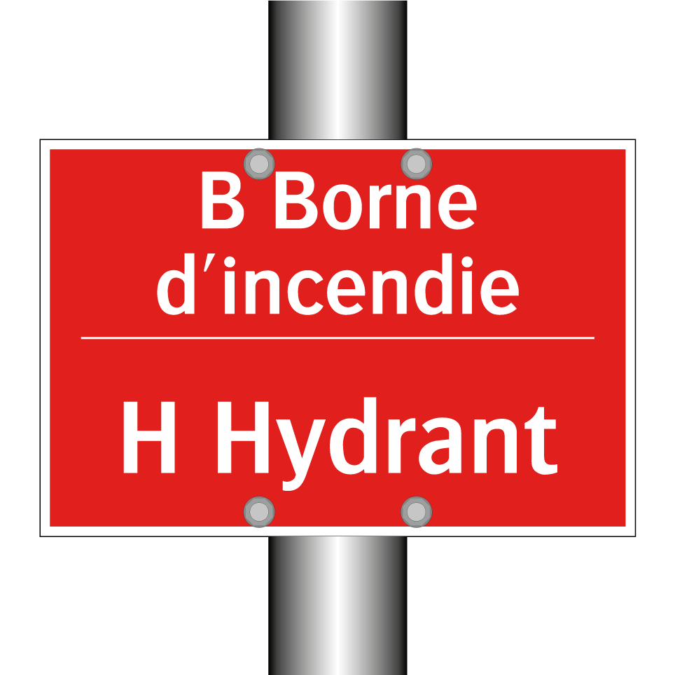 B Borne d'incendie - H Hydrant