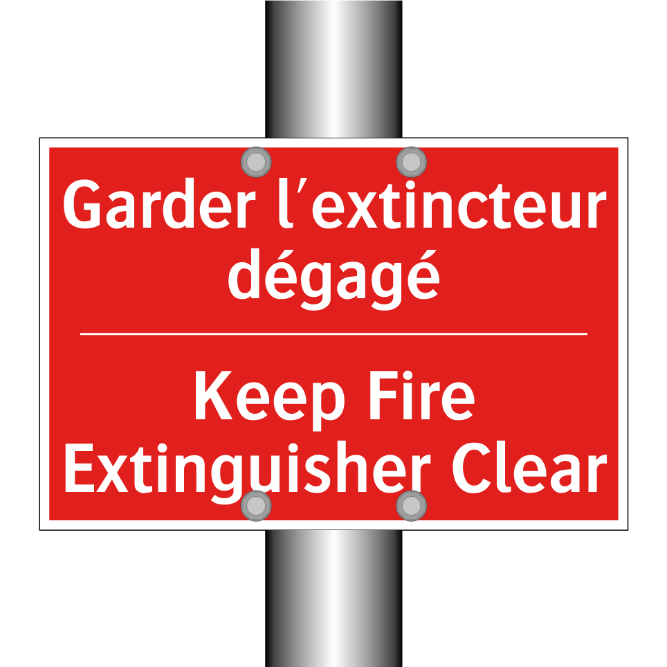 Garder l'extincteur dégagé - Keep Fire Extinguisher Clear