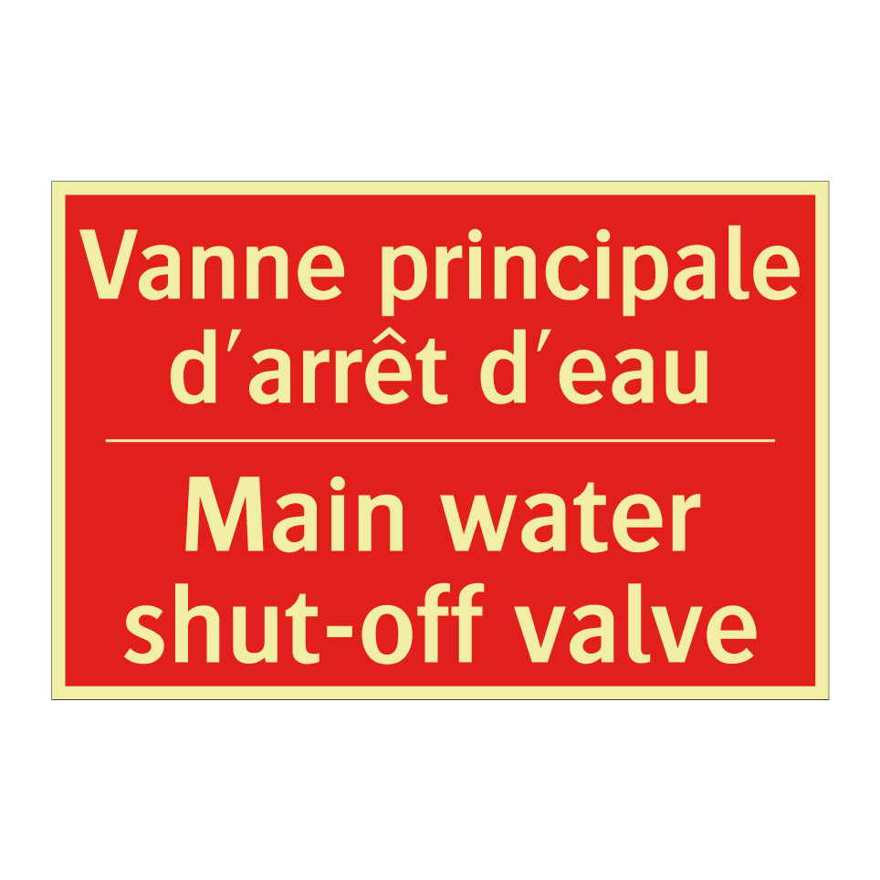 Vanne principale d'arrêt d'eau - Main water shut-off valve