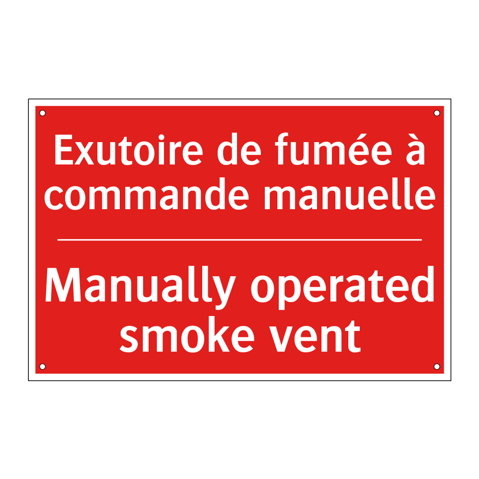 Exutoire de fumée à commande manuelle /.../ - Manually operated smoke vent