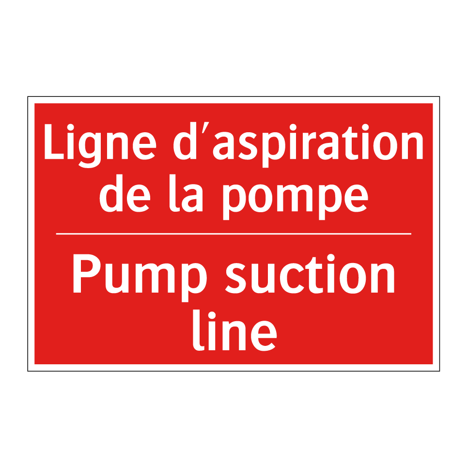 Ligne d'aspiration de la pompe - Pump suction line
