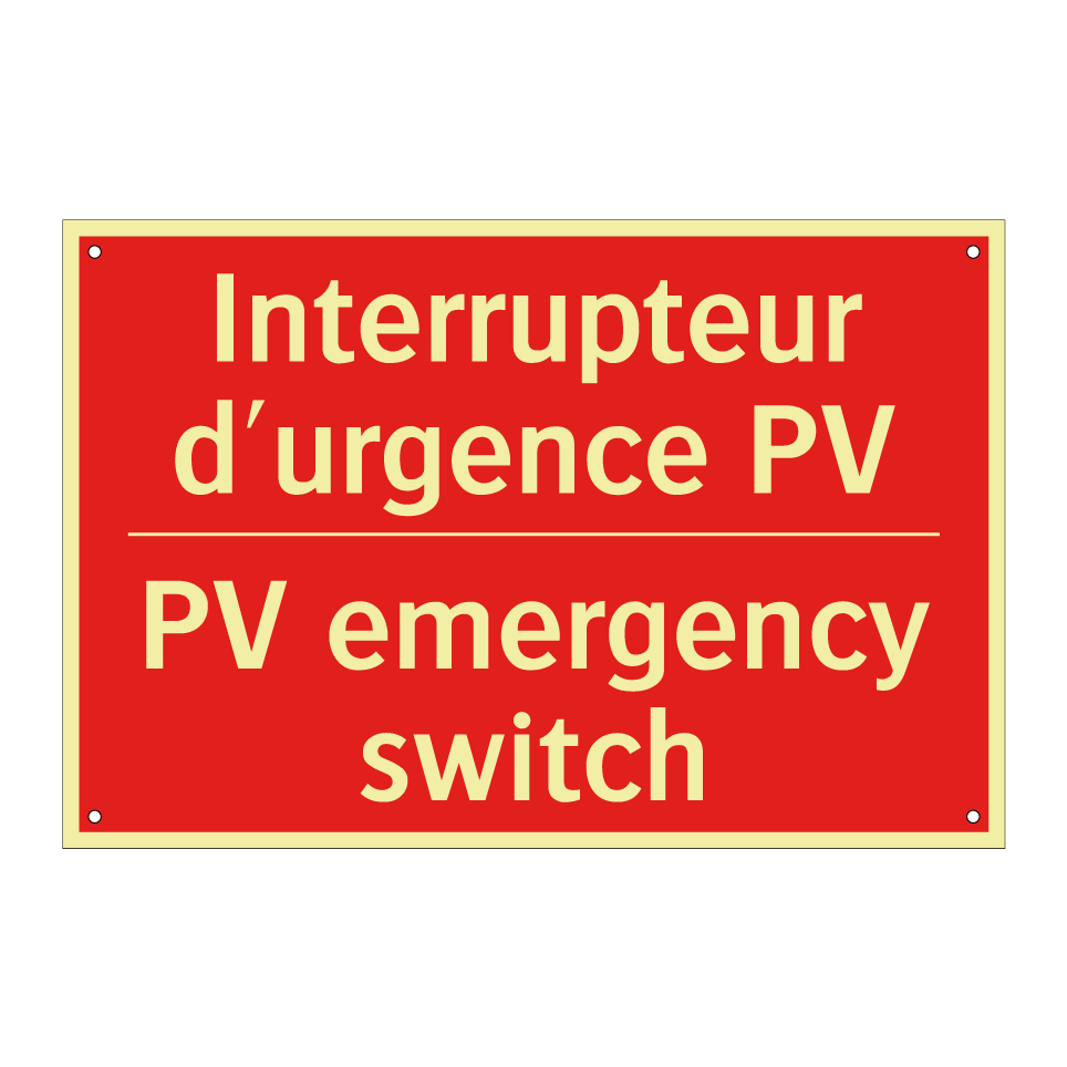 Interrupteur d'urgence PV - PV emergency switch