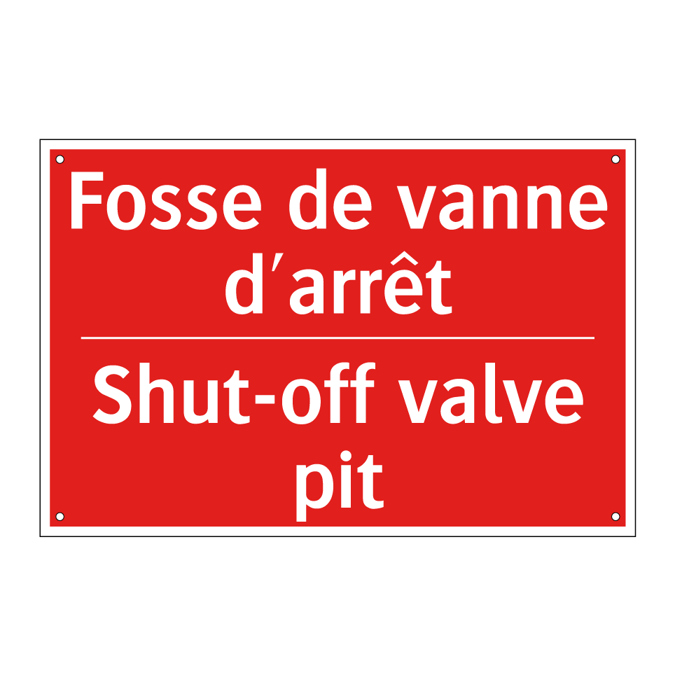 Fosse de vanne d'arrêt - Shut-off valve pit