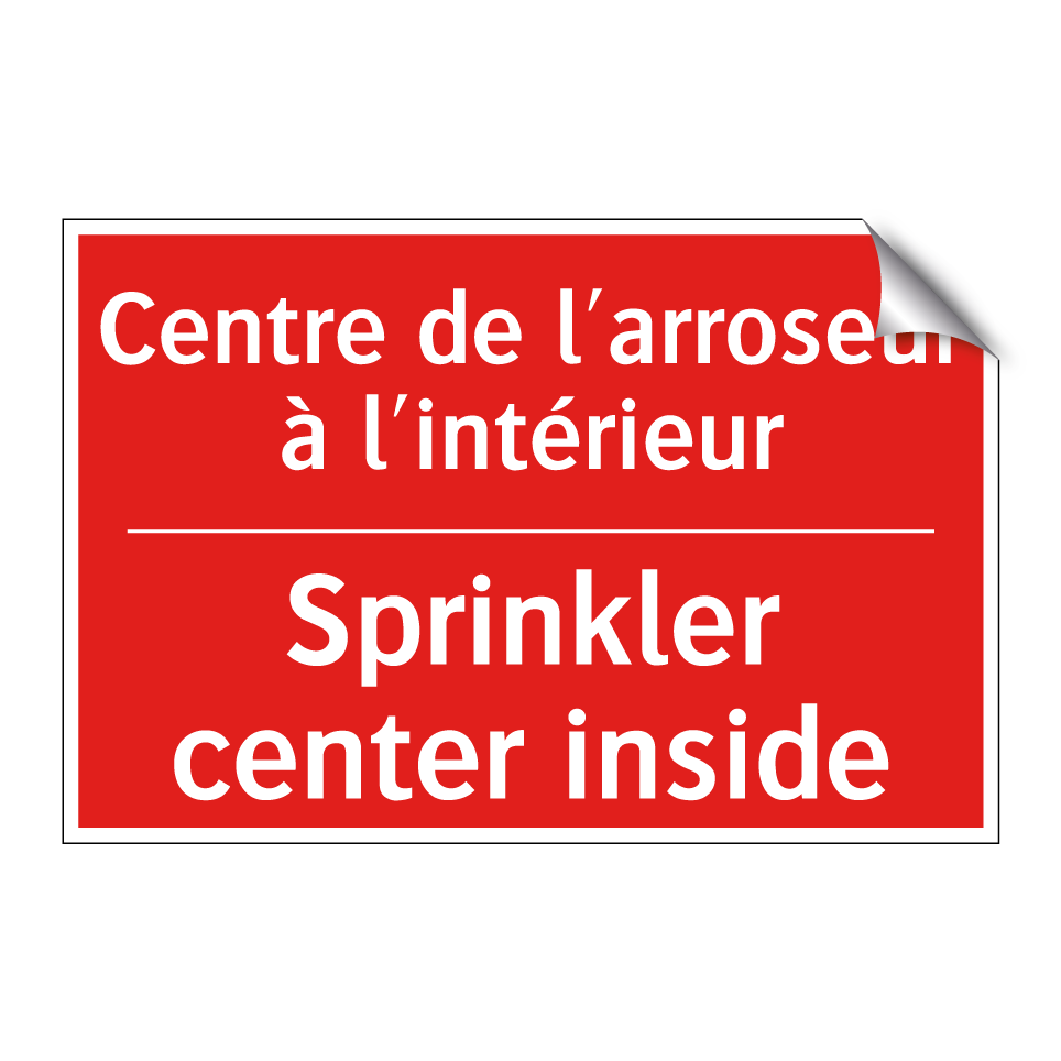 Centre de l'arroseur à l'intérieur /.../ - Sprinkler center inside