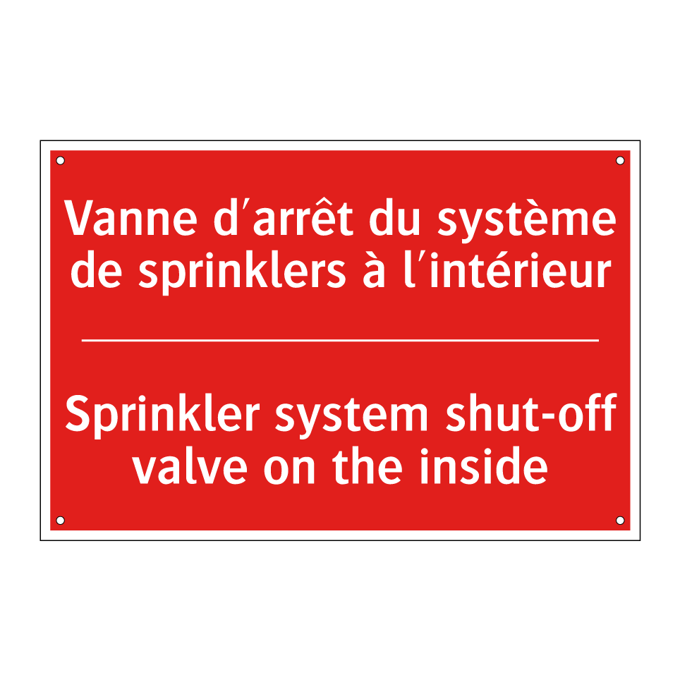 Vanne d'arrêt du système de sprinklers /.../ - Sprinkler system shut-off valve /.../