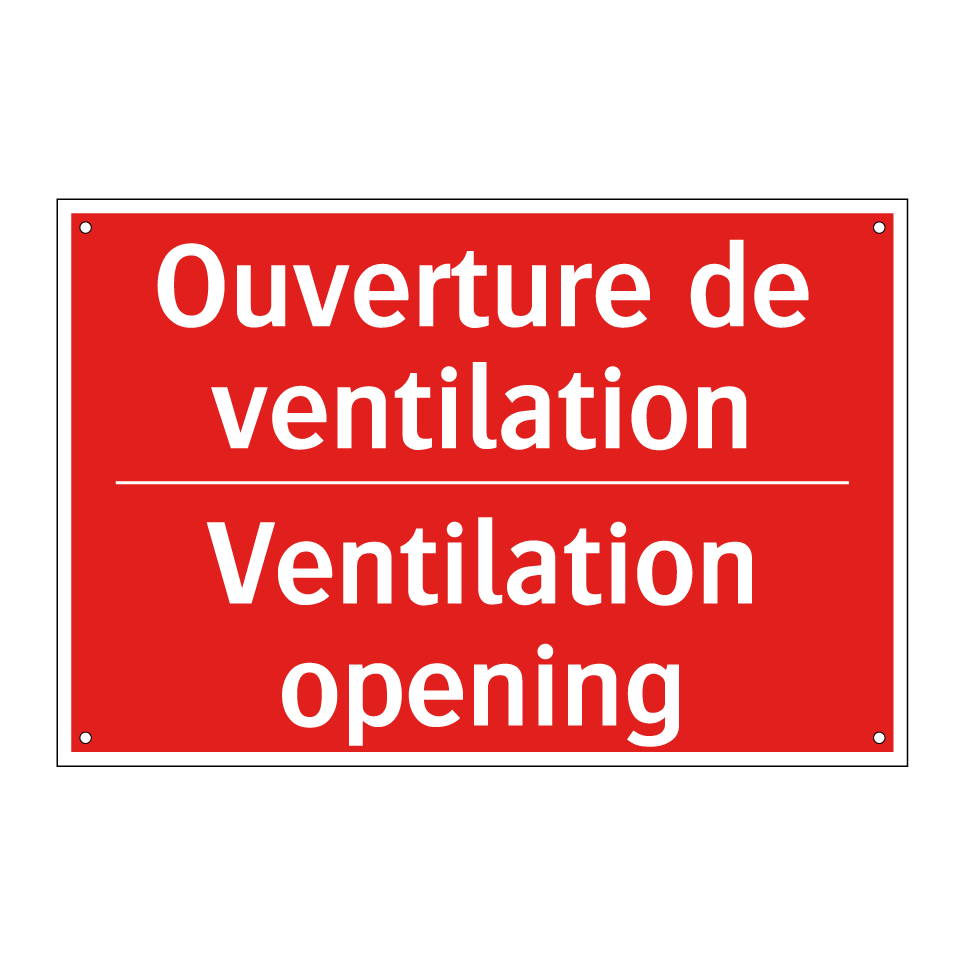 Ouverture de ventilation - Ventilation opening