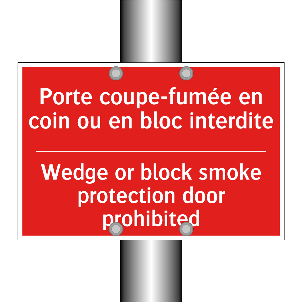 Porte coupe-fumée en coin ou en /.../ - Wedge or block smoke protection /.../
