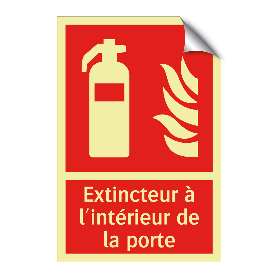 Extincteur à l'intérieur de la porte