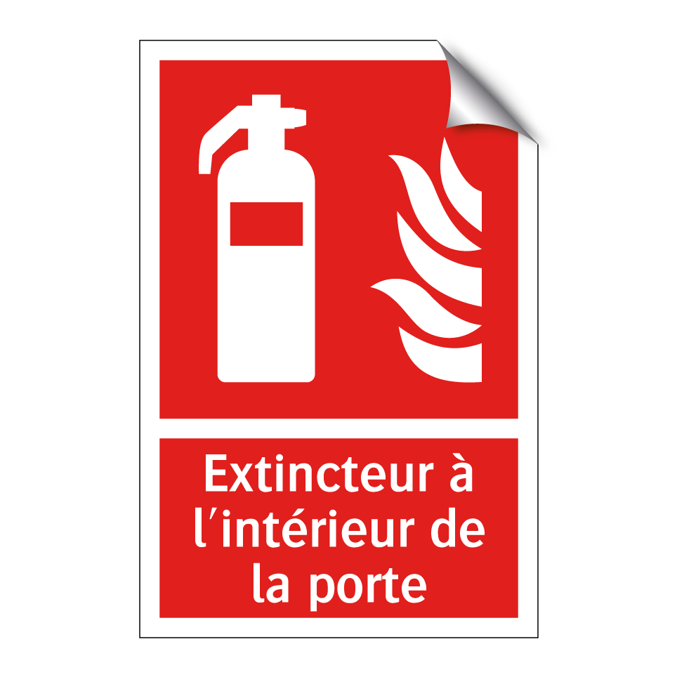 Extincteur à l'intérieur de la porte