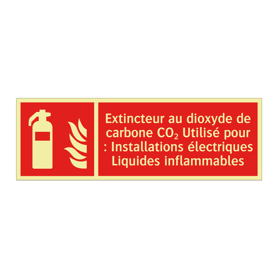 Extincteur au dioxyde de carbone CO₂ Utilisé pour : Installations électriques Liquides inflammables