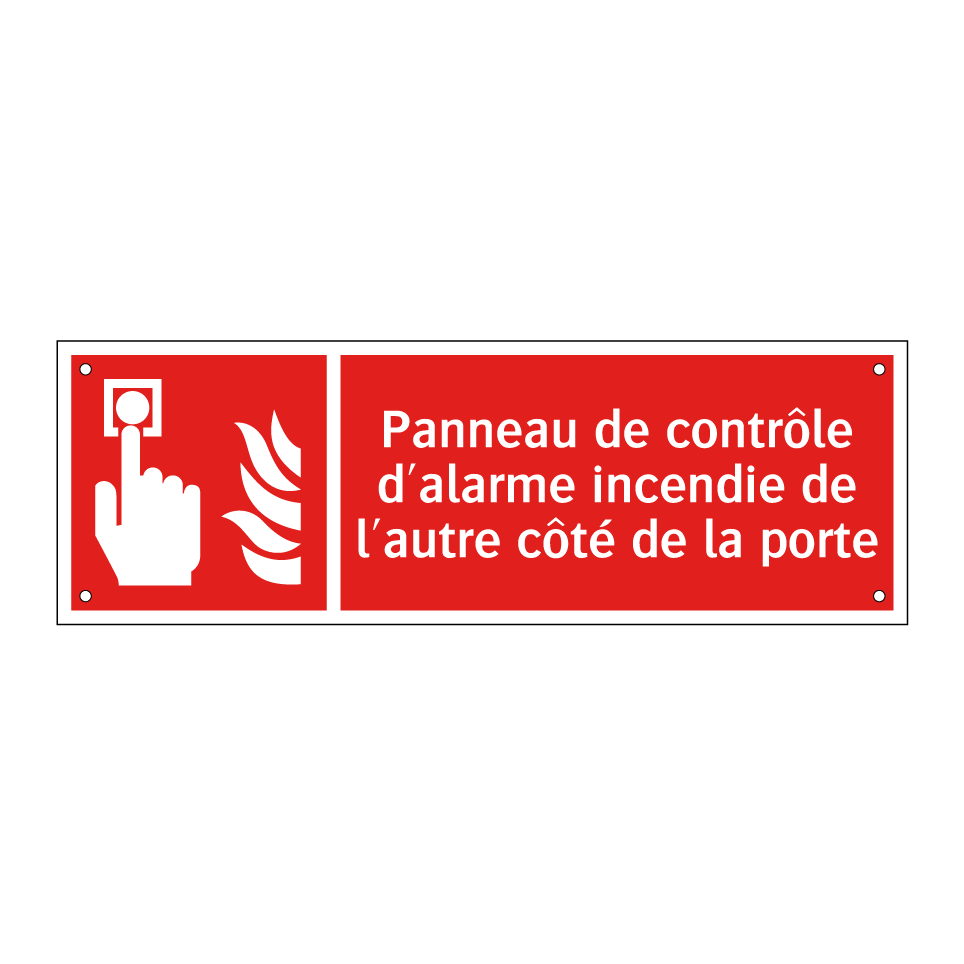 Panneau de contrôle d'alarme incendie de l'autre côté de la porte