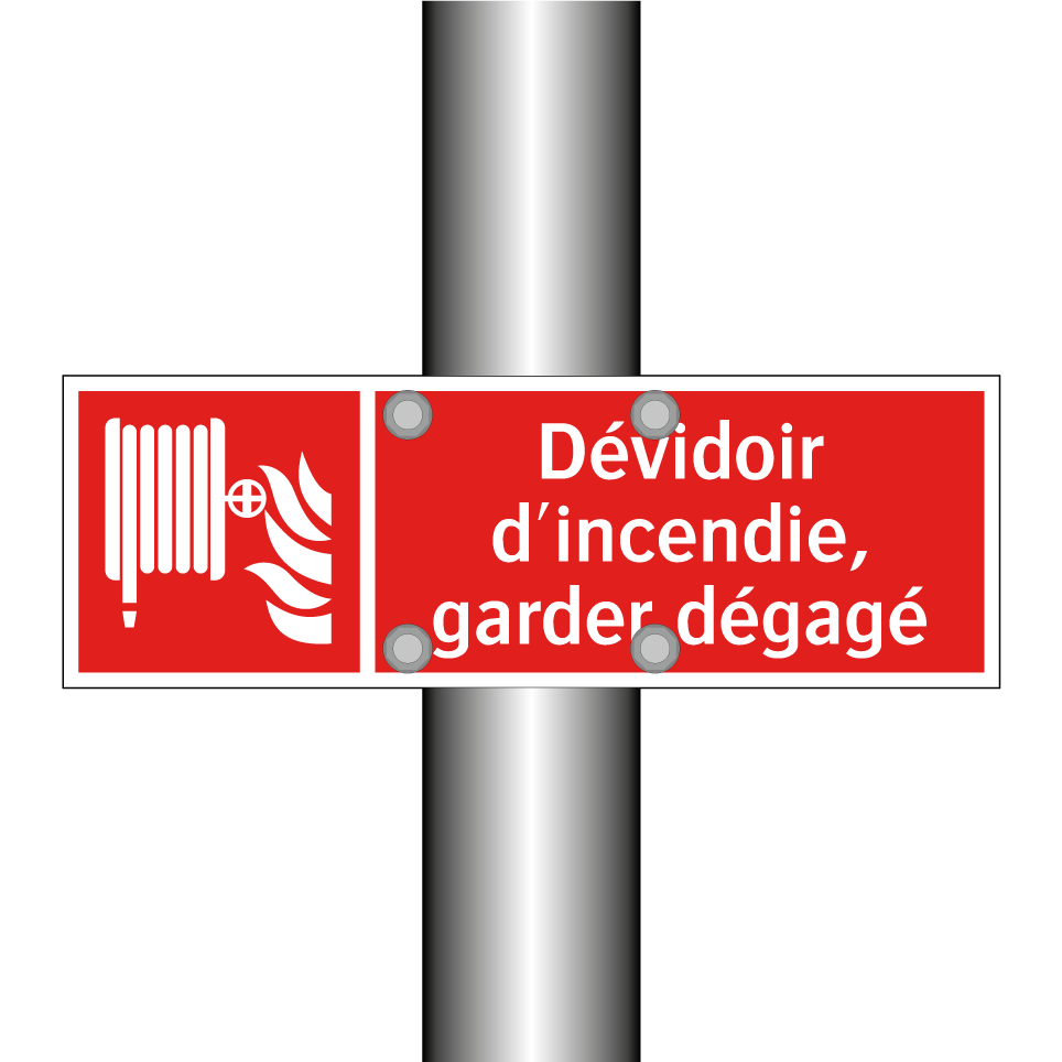 Dévidoir d'incendie, garder dégagé