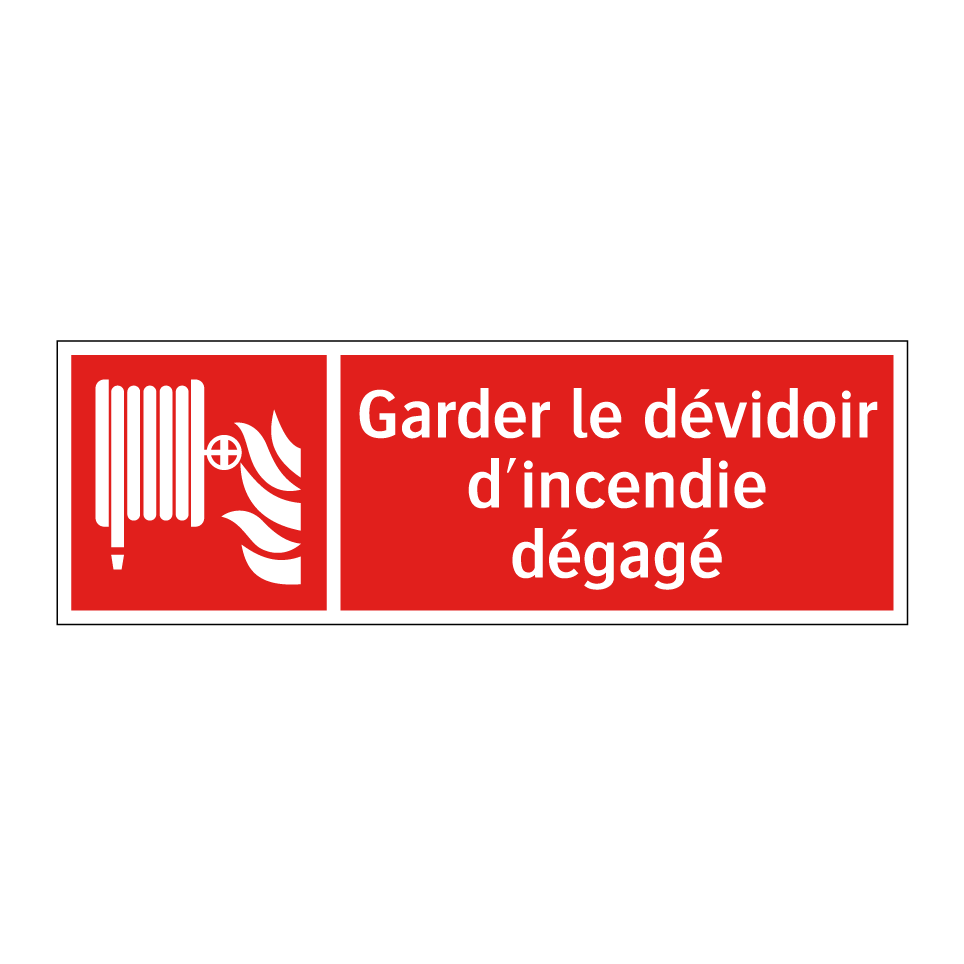 Garder le dévidoir d'incendie dégagé