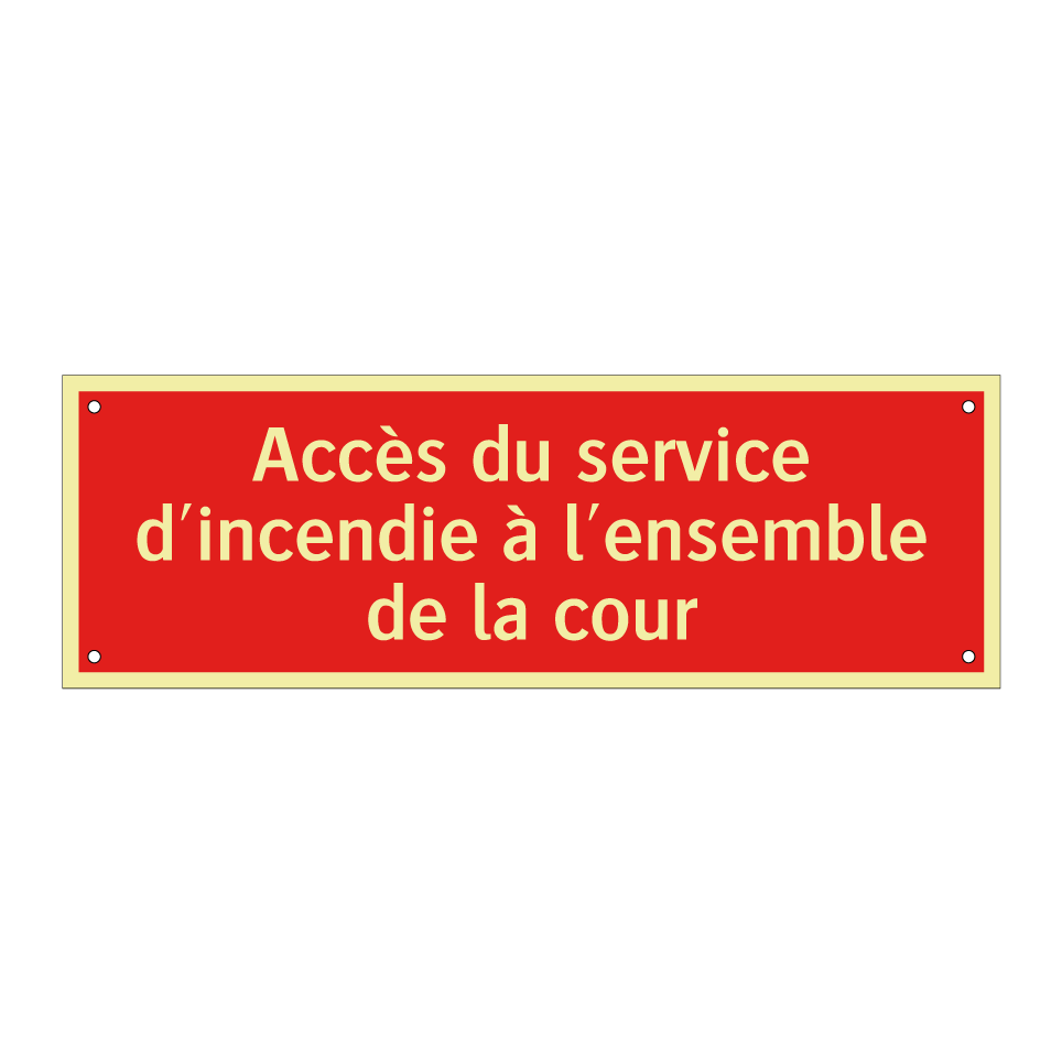 Accès du service d'incendie à l'ensemble de la cour