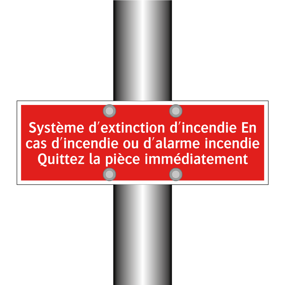 Système d'extinction d'incendie En cas d'incendie ou d'alarme incendie Quittez la pièce immédiatement