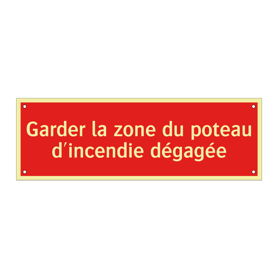 Garder la zone du poteau d'incendie dégagée