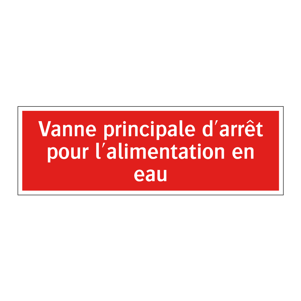Vanne principale d'arrêt pour l'alimentation en eau