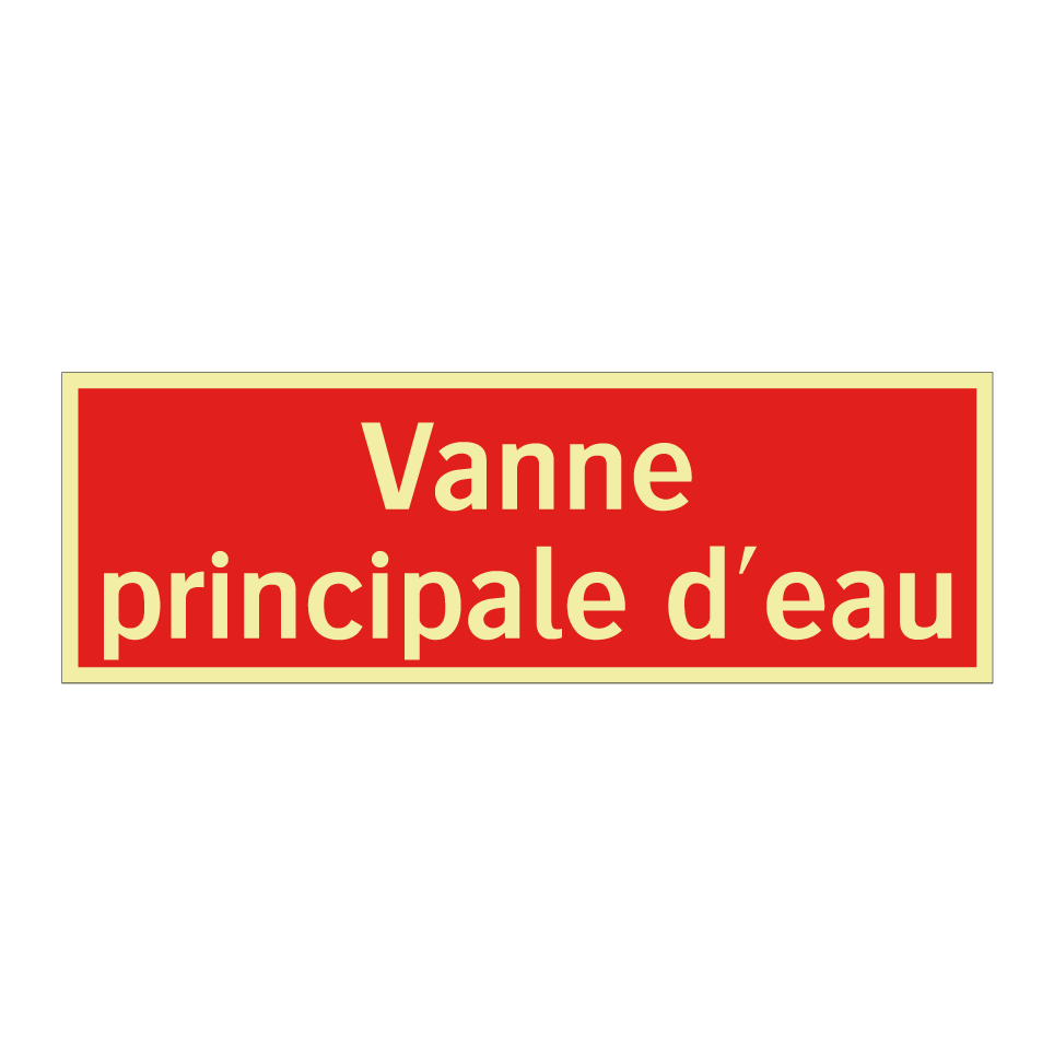 Vanne principale d'eau