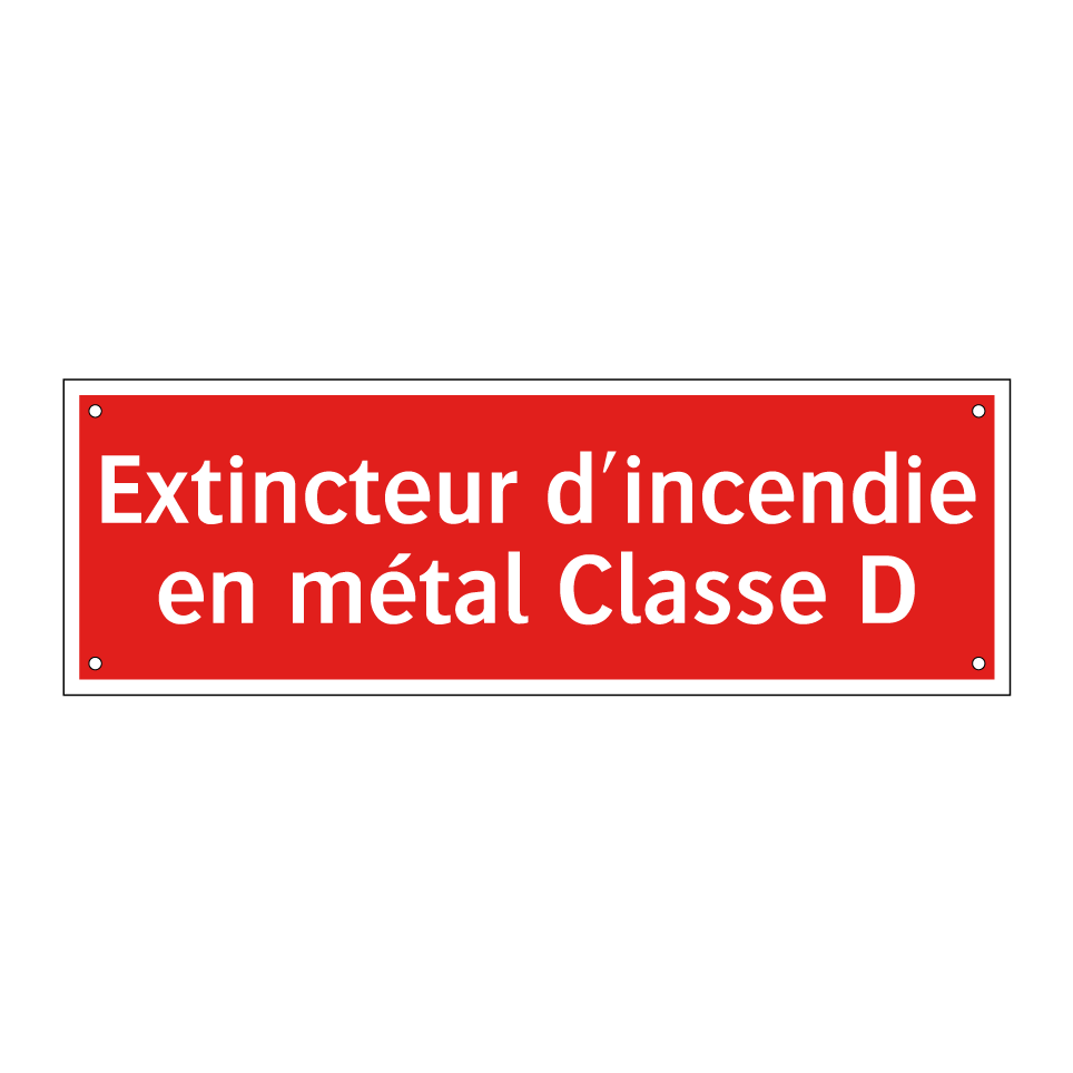 Extincteur d'incendie en métal Classe D