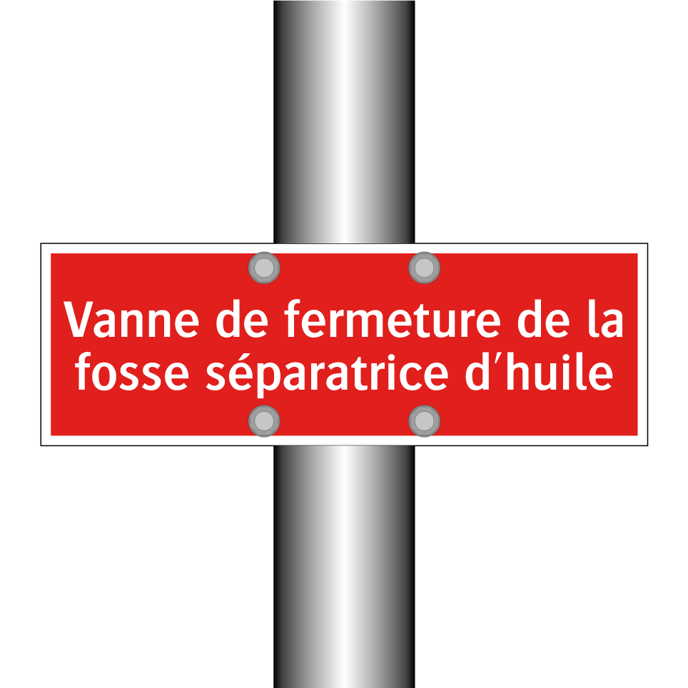 Vanne de fermeture de la fosse séparatrice d'huile