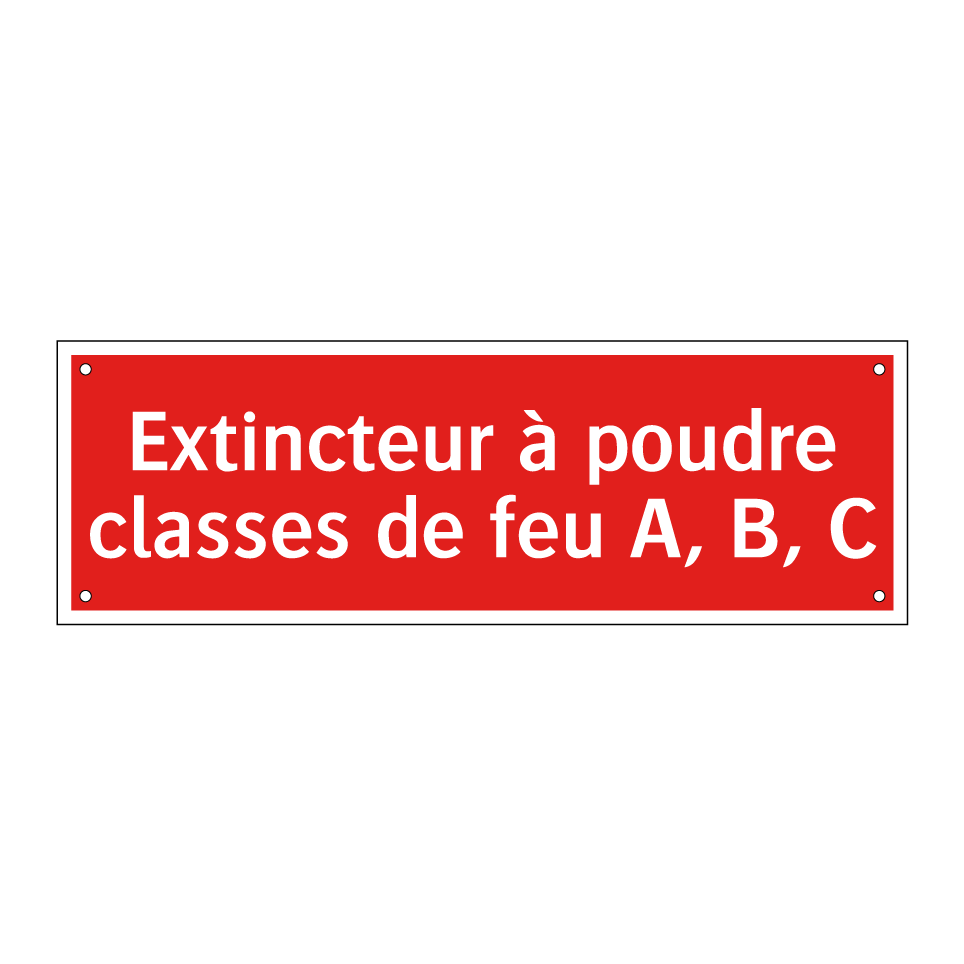 Extincteur à poudre classes de feu A, B, C