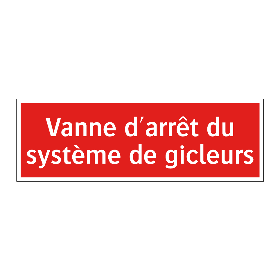 Vanne d'arrêt du système de gicleurs