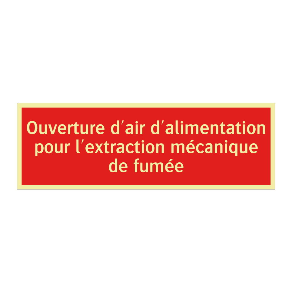 Ouverture d'air d'alimentation pour l'extraction mécanique de fumée