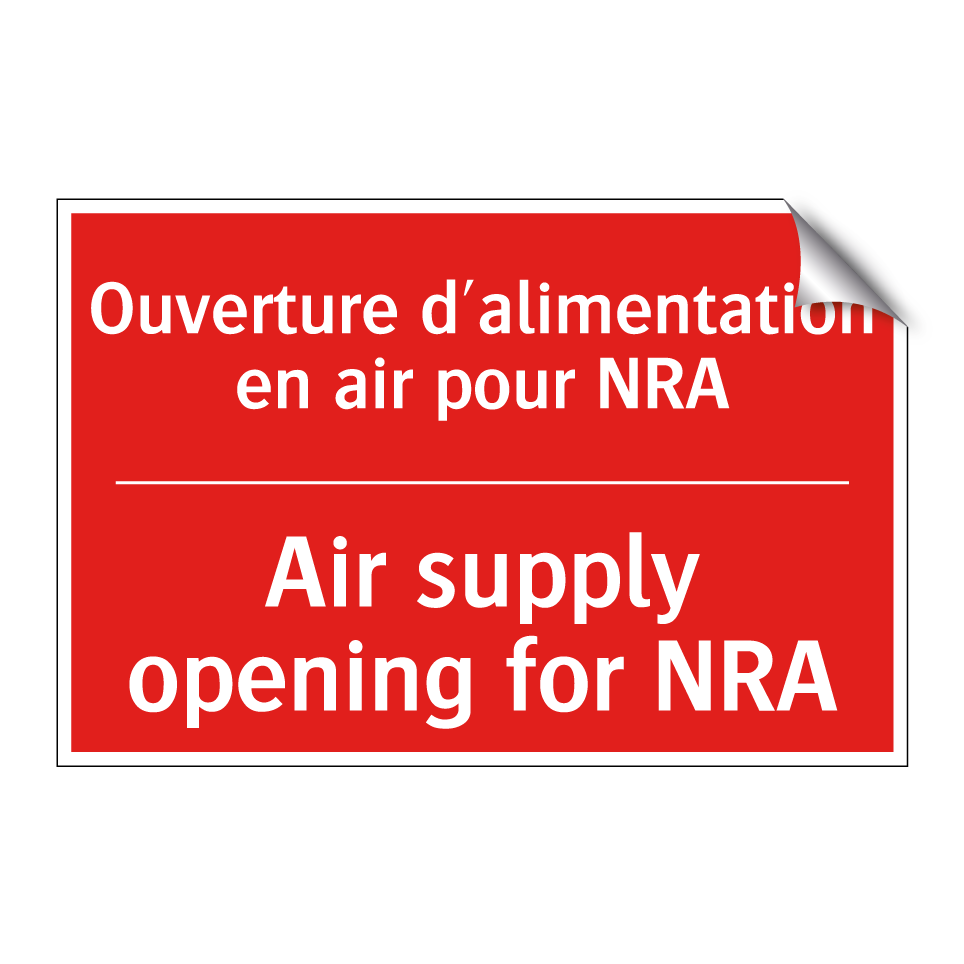 Ouverture d'alimentation en air /.../ - Air supply opening for NRA