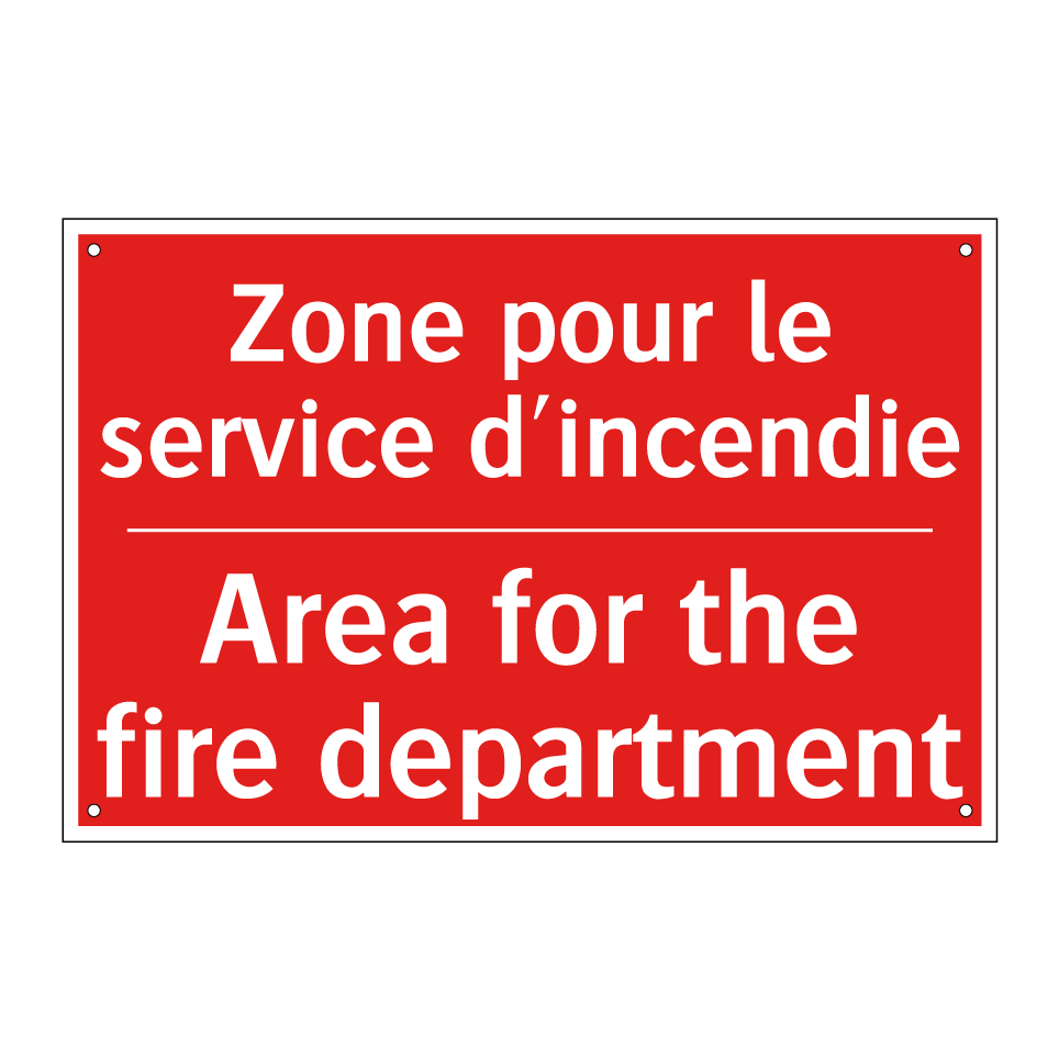 Zone pour le service d'incendie /.../ - Area for the fire department