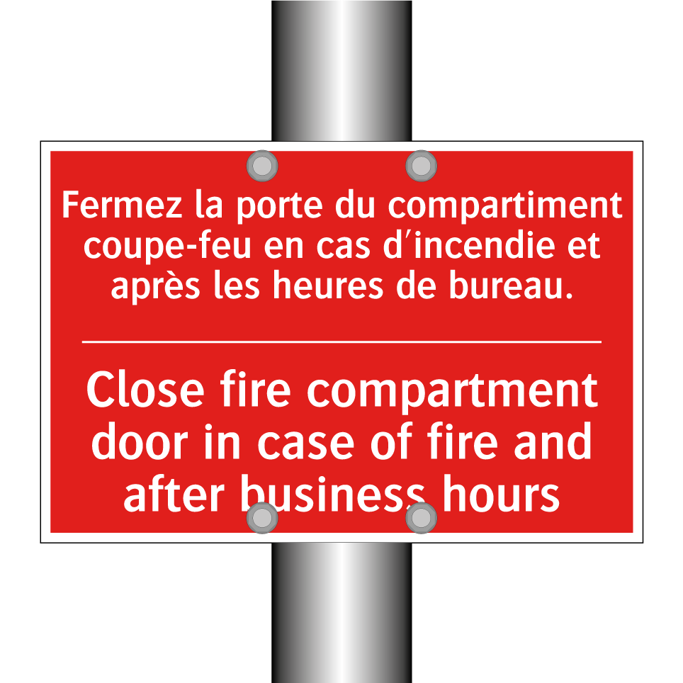 Fermez la porte du compartiment /.../ - Close fire compartment door in /.../