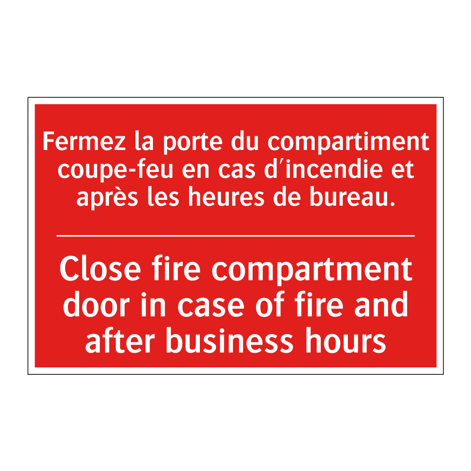 Fermez la porte du compartiment /.../ - Close fire compartment door in /.../